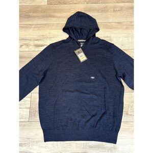 Van Heusen blue lightweight hooded sweater size M